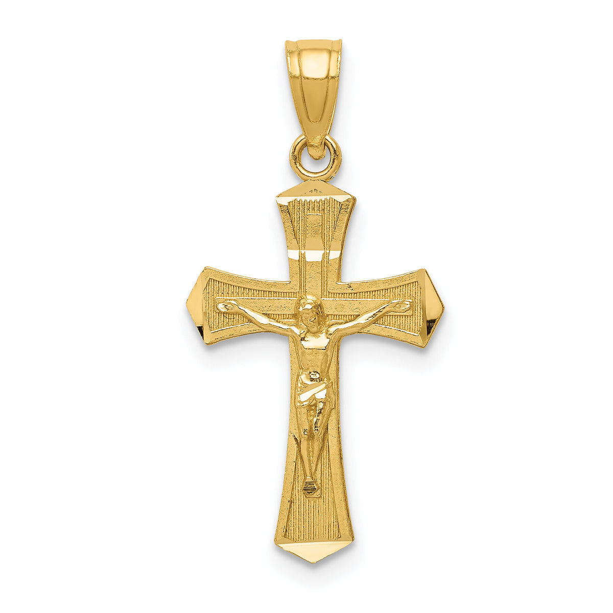 14k Diamond-cut Crucifix Pendant-K6296