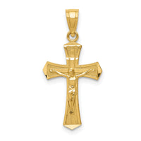 14k Diamond-cut Crucifix Pendant-K6296