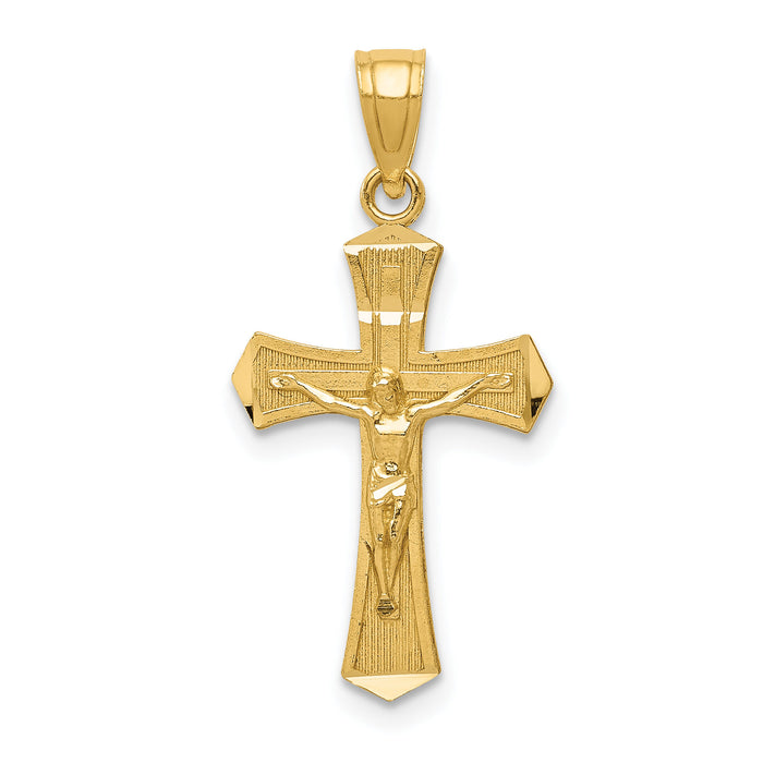 14k Diamond-cut Crucifix Pendant-K6296