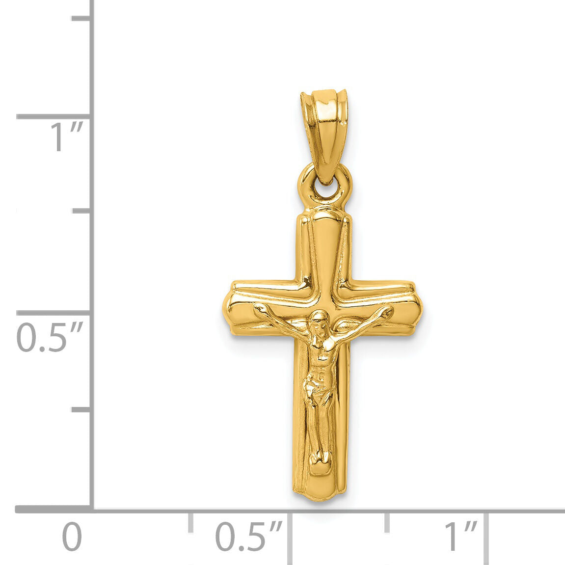 14K Reversible Crucifix Pendant-K6297