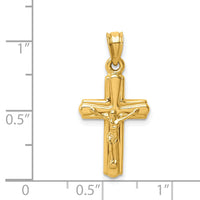 14K Reversible Crucifix Pendant-K6297