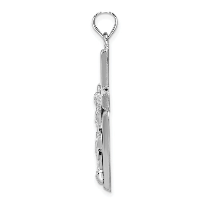 14k White Gold Polished Crucifix Pendant-K6299