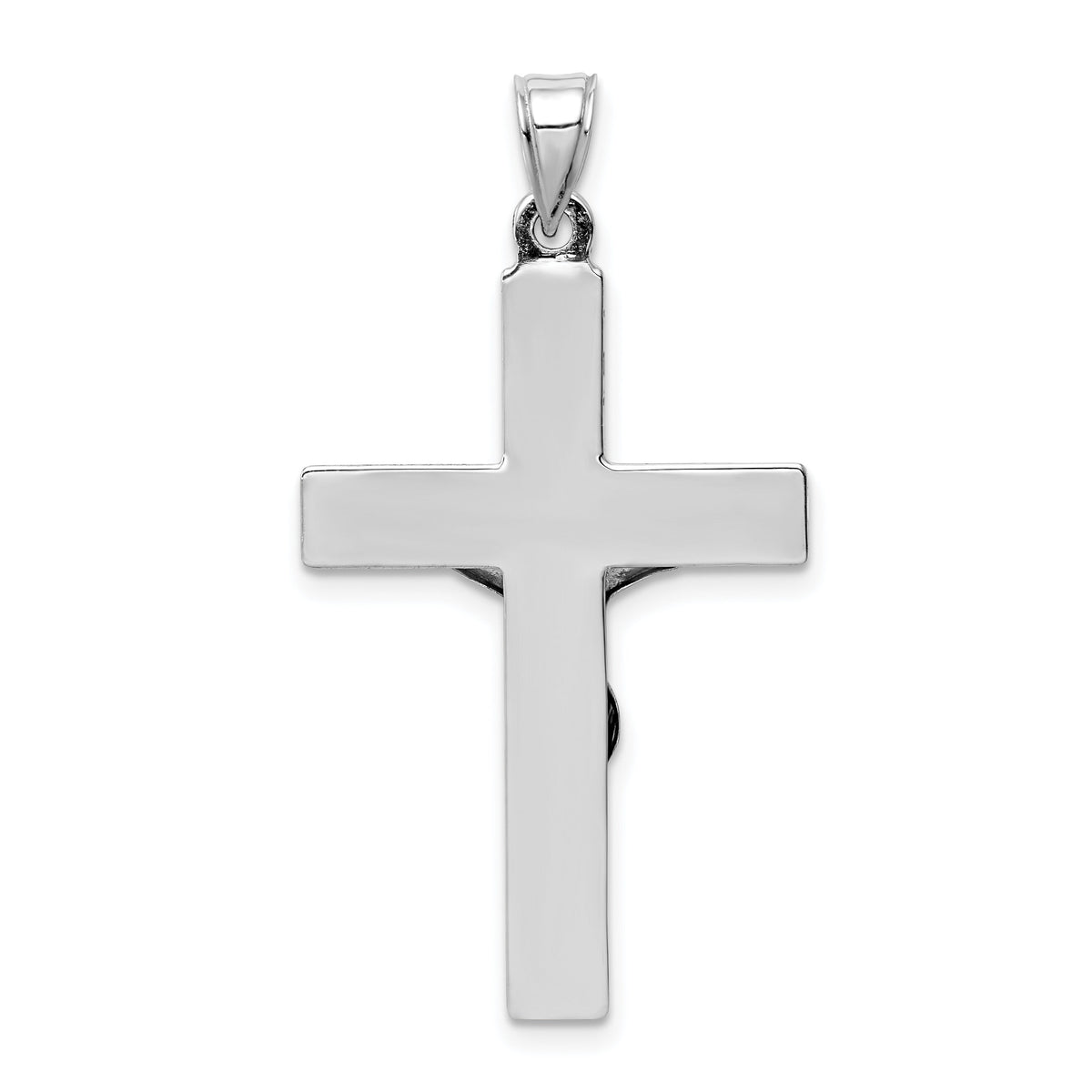 14k White Gold Polished Crucifix Pendant-K6299