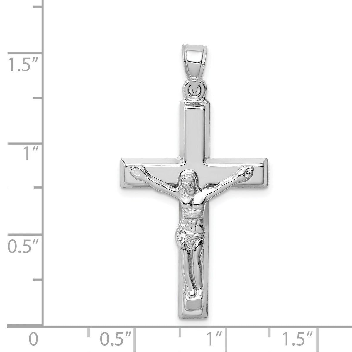 14k White Gold Polished Crucifix Pendant-K6299