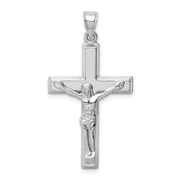 14k White Gold Polished Crucifix Pendant-K6299