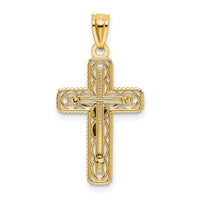 14k Two-tone Polished Crucifix Pendant-K6301