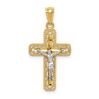 14k Two-tone Polished Crucifix Pendant-K6301