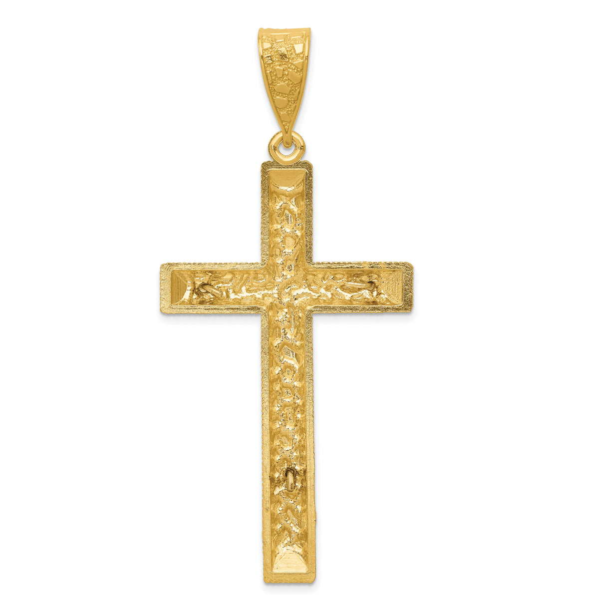 14k Two-tone Diamond-cut Crucifix Pendant-K6302