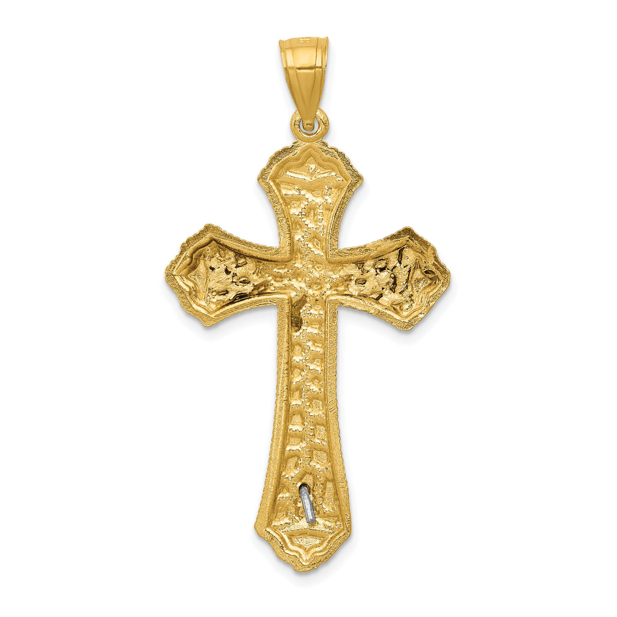 14k Two-tone Diamond-cut Passion Crucifix Pendant-K6305