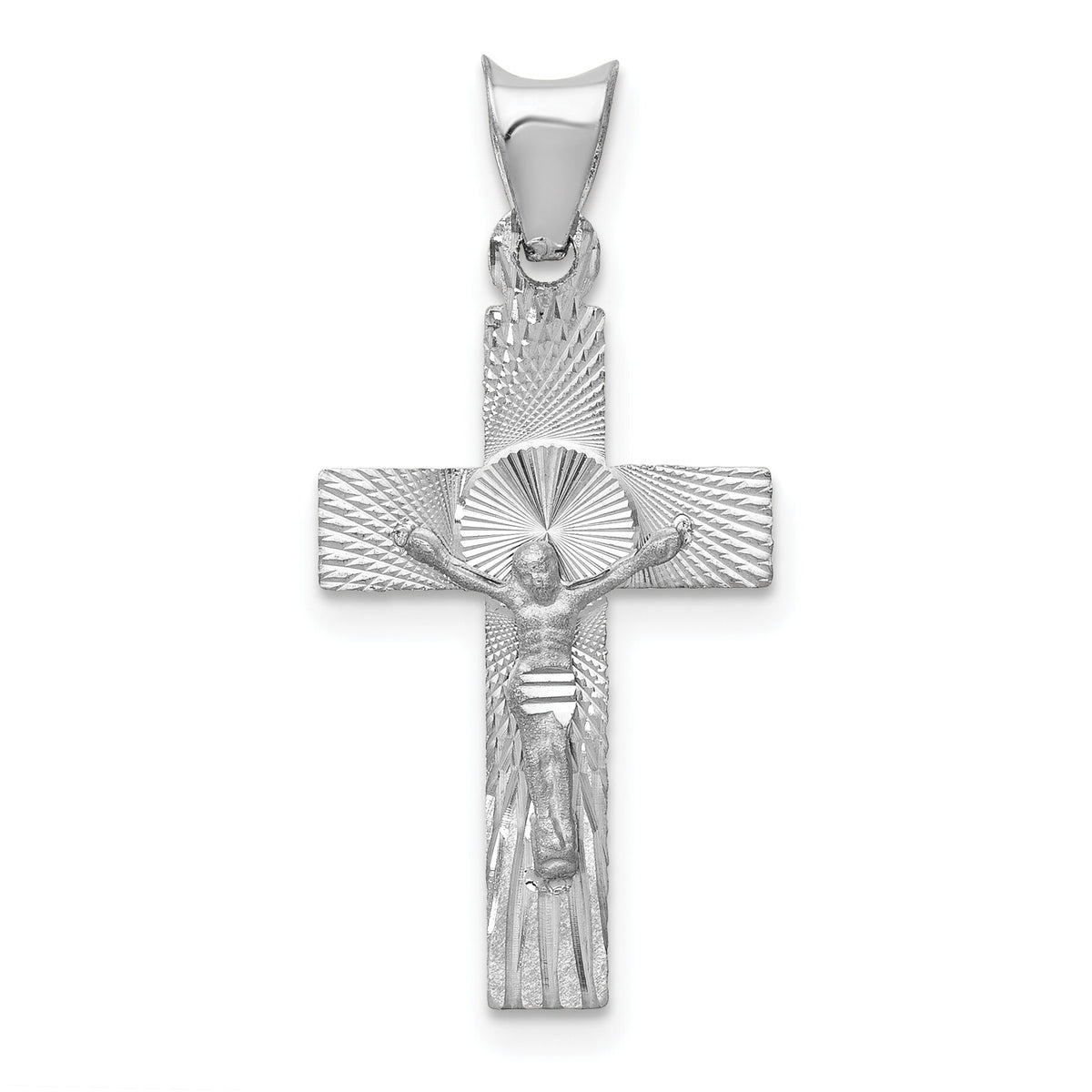 14k White Gold Crucifix Pendant-K6306