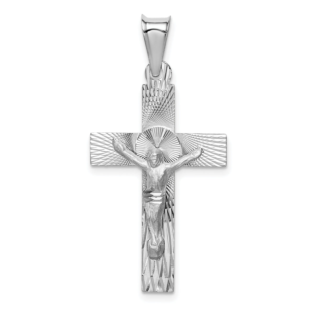 14k White Gold Crucifix Pendant-K6307