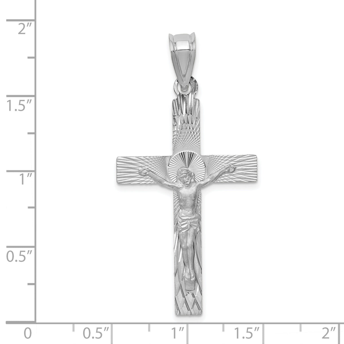 14k White Gold Crucifix Pendant-K6308