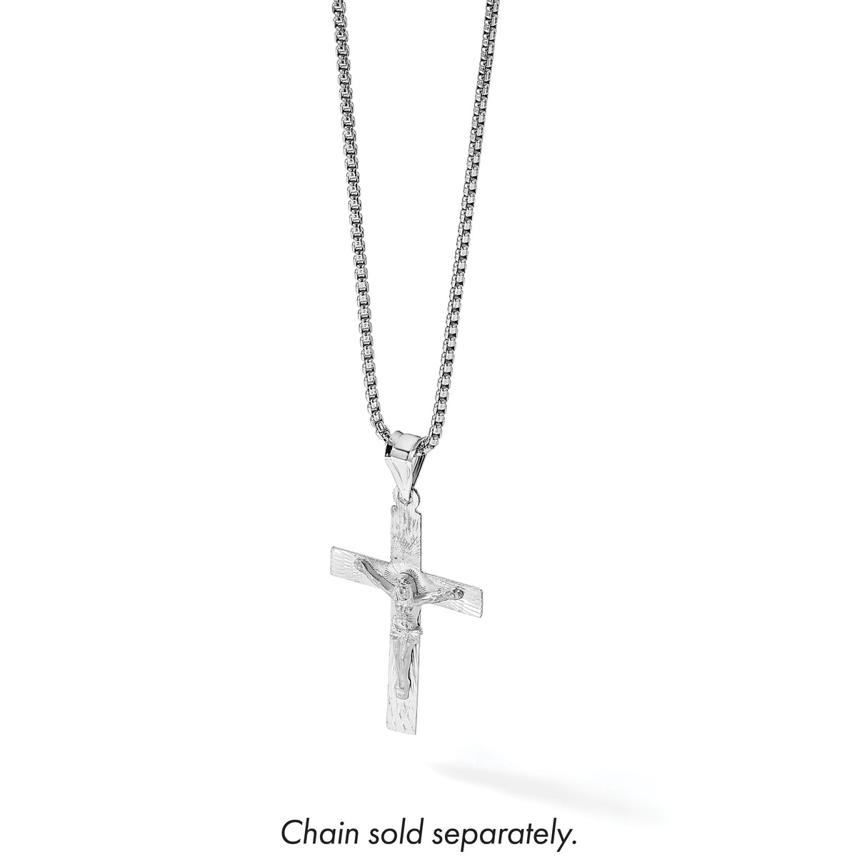 14k White Gold Crucifix Pendant-K6308