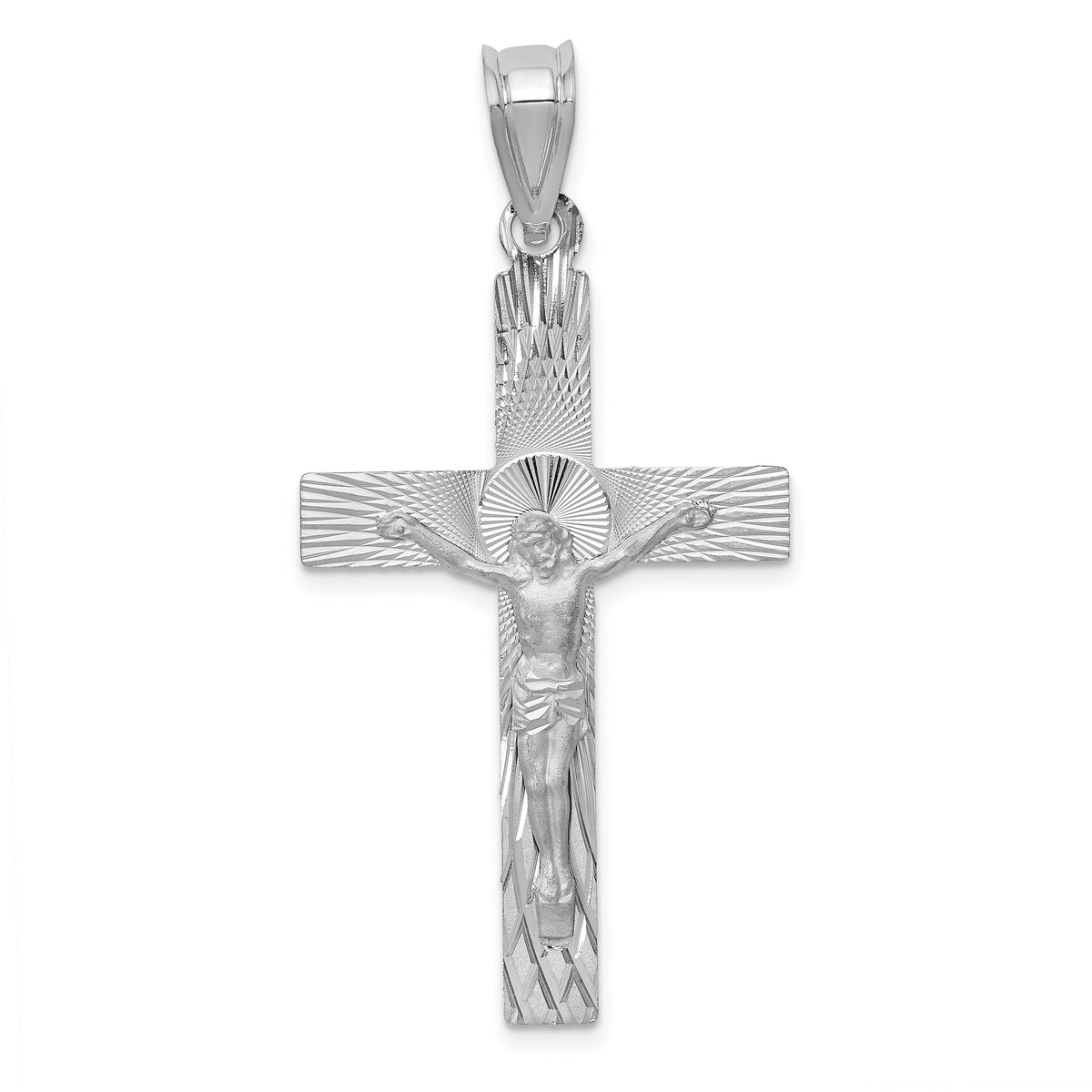 14k White Gold Crucifix Pendant-K6308