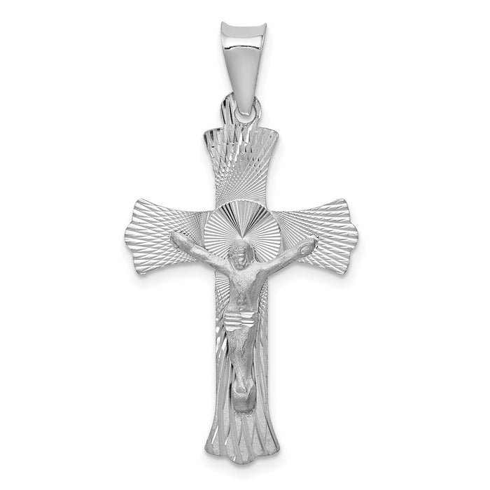 14k White Gold Crucifix Pendant-K6309