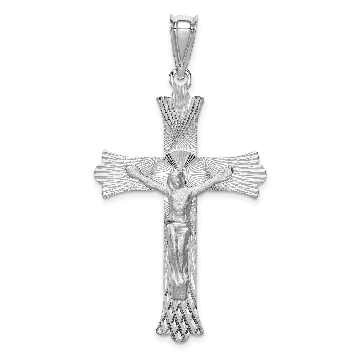 14k White Gold Crucifix Pendant-K6310