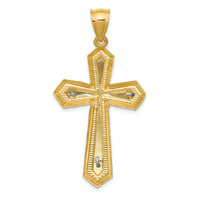14k Two-tone Diamond-cut Passion Crucifix Pendant-K6313