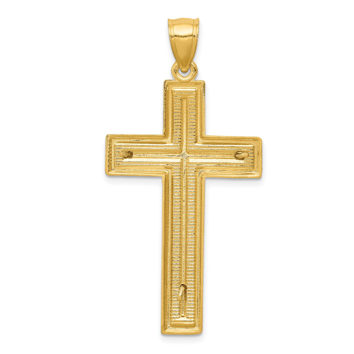 14k Two-tone Diamond-cut Latin Crucifix Pendant-K6314