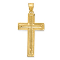 14k Two-tone Diamond-cut Latin Crucifix Pendant-K6314
