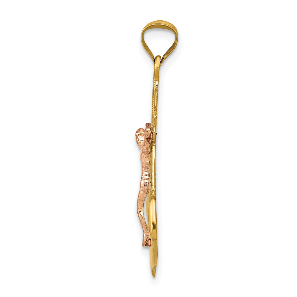 14k Tri-Color Mariner Crucifix Pendant-K6326