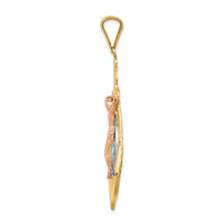 14k Tri-Color Mariner Crucifix Pendant-K6328