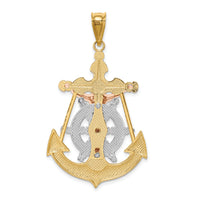 14k Tri-Color Mariner Crucifix Pendant-K6328