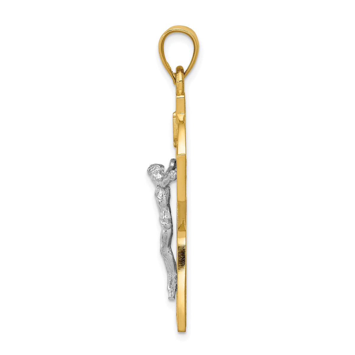 14k Two-tone Polished Celtic INRI Crucifix Pendant-K6333