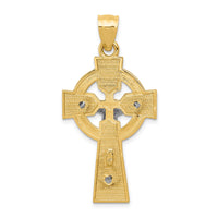 14k Two-tone Polished Celtic INRI Crucifix Pendant-K6333
