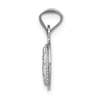 14k White Gold Our Lady of Guadalupe Semi-solid Round Pendant-K6335