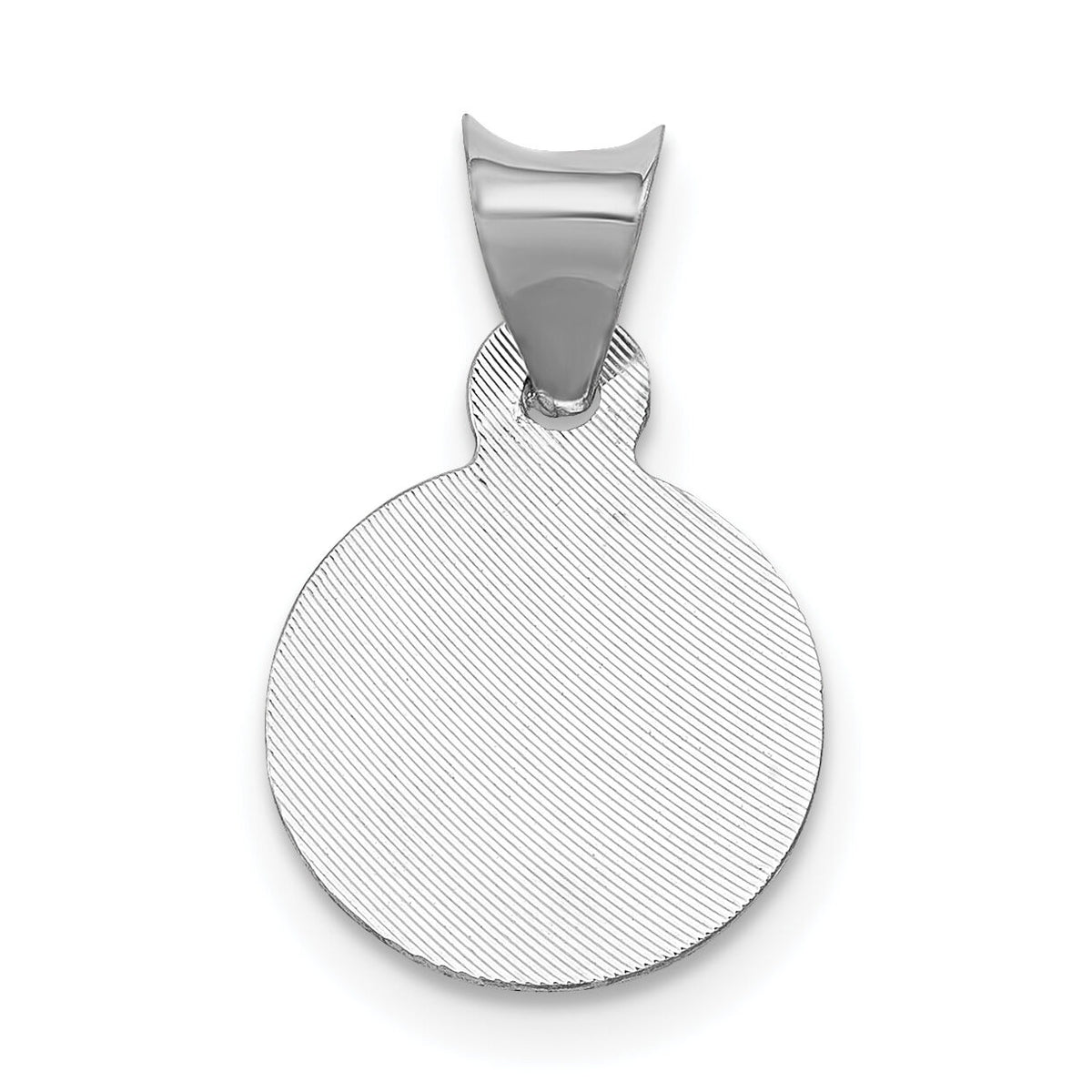 14k White Gold Our Lady of Guadalupe Semi-solid Round Pendant-K6335