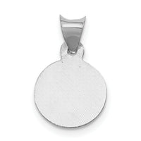 14k White Gold Our Lady of Guadalupe Semi-solid Round Pendant-K6335