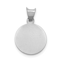 14k White Gold Our Lady of Guadalupe Semi-solid Round Pendant-K6336