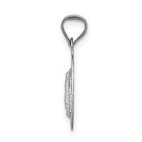 14k White Gold Our Lady of Guadalupe Semi-solid Oval Pendant-K6337