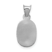 14k White Gold Our Lady of Guadalupe Semi-solid Oval Pendant-K6337
