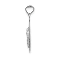 14k White Gold Our Lady of Guadalupe Semi-solid Oval Pendant-K6338