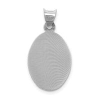 14k White Gold Our Lady of Guadalupe Semi-solid Oval Pendant-K6338
