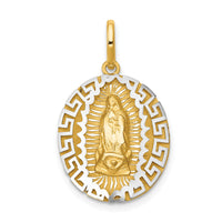 14k Two-Tone Our Lady Of Guadalupe Semi-solid Pendant-K6340