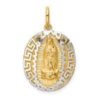 14k Two-Tone Our Lady Of Guadalupe Semi-solid Pendant-K6341