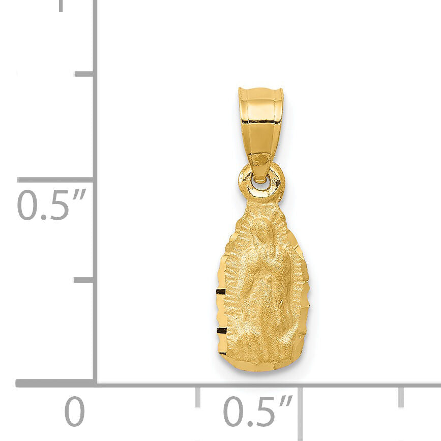14k Satin & D/C Our Lady of Guadalupe Pendant-K6347