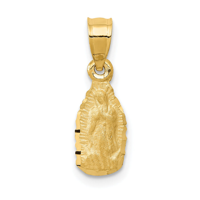 14k Satin & D/C Our Lady of Guadalupe Pendant-K6347