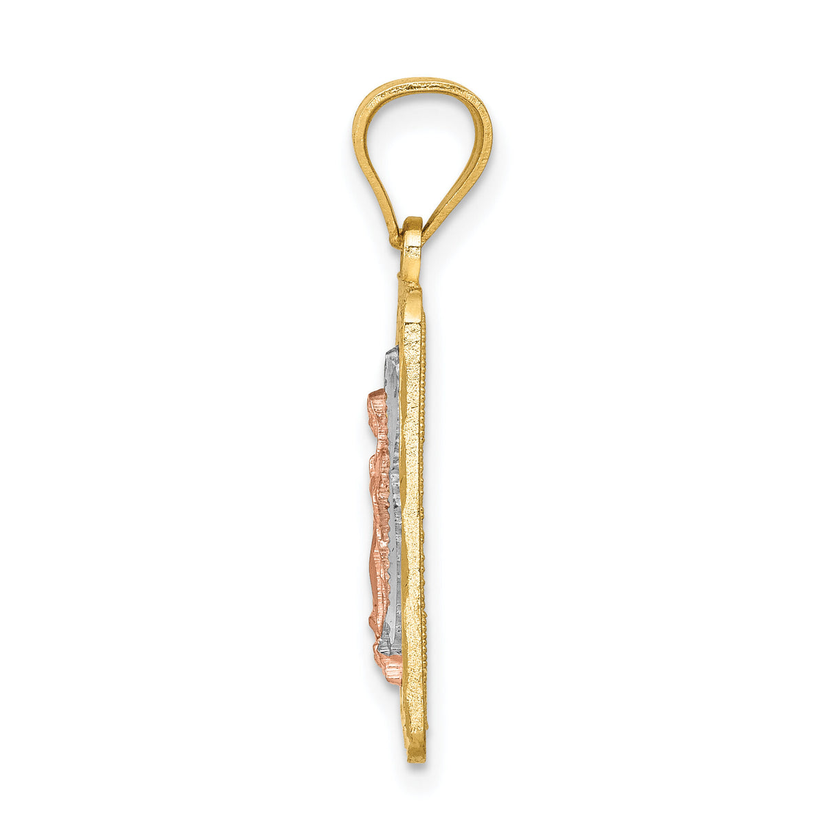14k Two-tone w/White Rhodium D/C Lady of Guadalupe Pendant-K6350