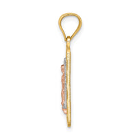 14k Two-tone w/White Rhodium D/C Lady of Guadalupe Pendant-K6350