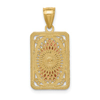 14k Two-tone w/White Rhodium D/C Lady of Guadalupe Pendant-K6350