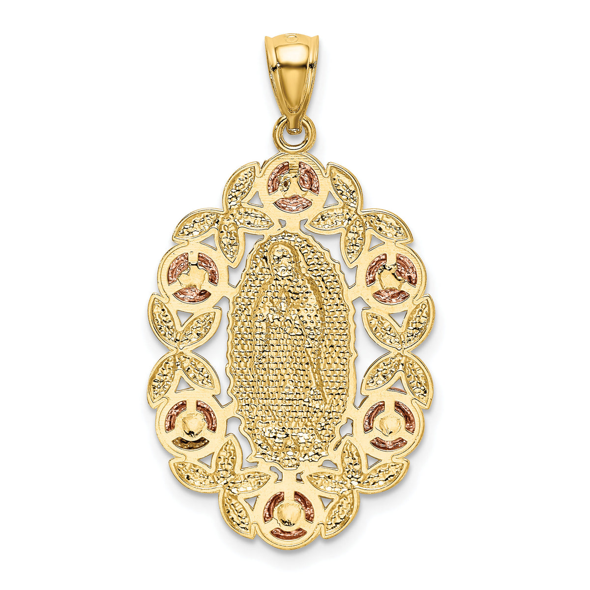 14K Two-Tone w/White Rhodium Lady Of Guadalupe Pendant-K6351