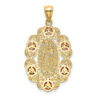 14K Two-Tone w/White Rhodium Lady Of Guadalupe Pendant-K6351