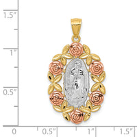 14K Two-Tone w/White Rhodium Lady Of Guadalupe Pendant-K6351