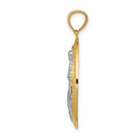 14k w/Rhodium Polished Miraculous Medal Pendant-K6352