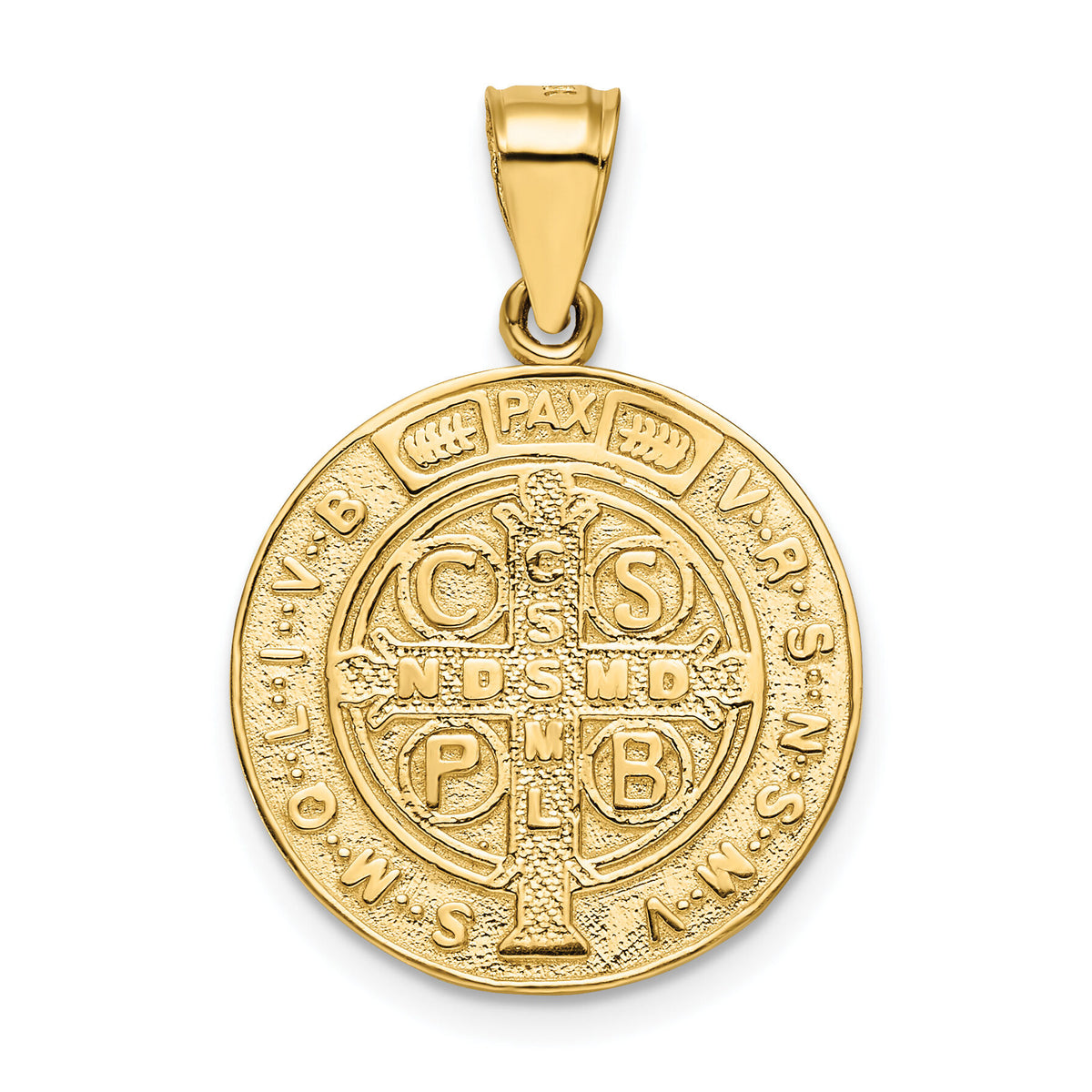 14k San Benito 2 Sided Round Pendant-K6354
