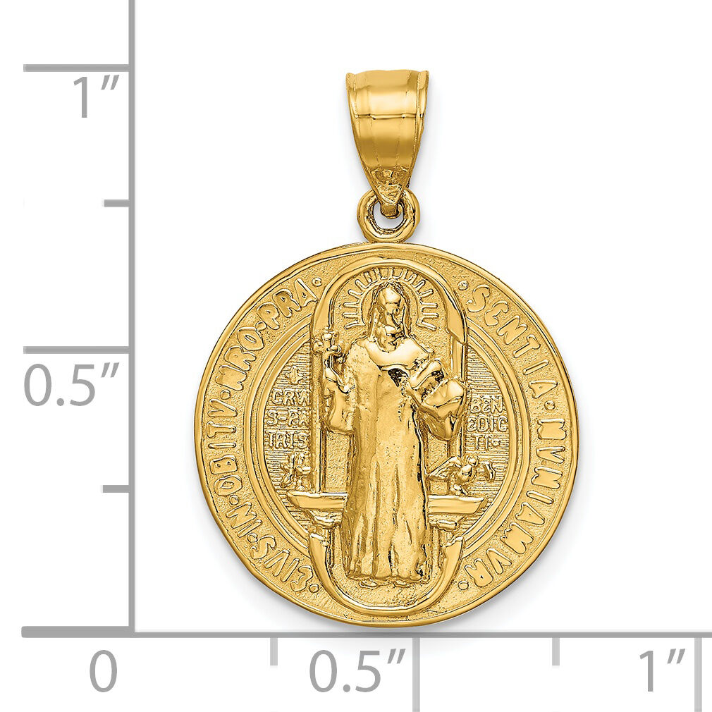 14k San Benito 2 Sided Round Pendant-K6354