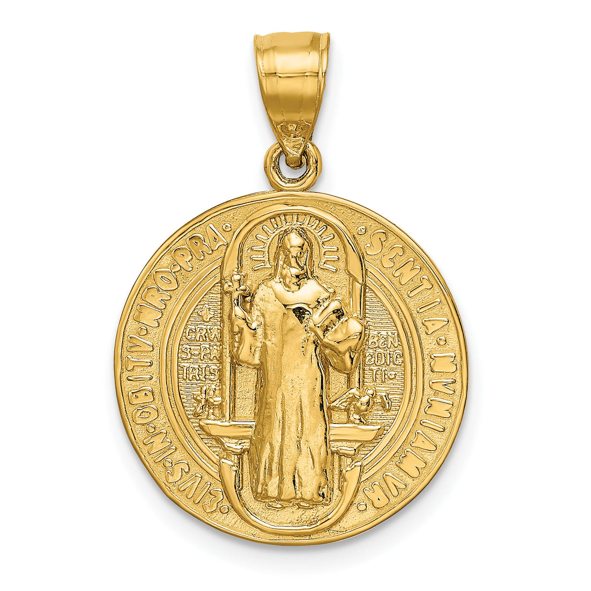 14k San Benito 2 Sided Round Pendant-K6354